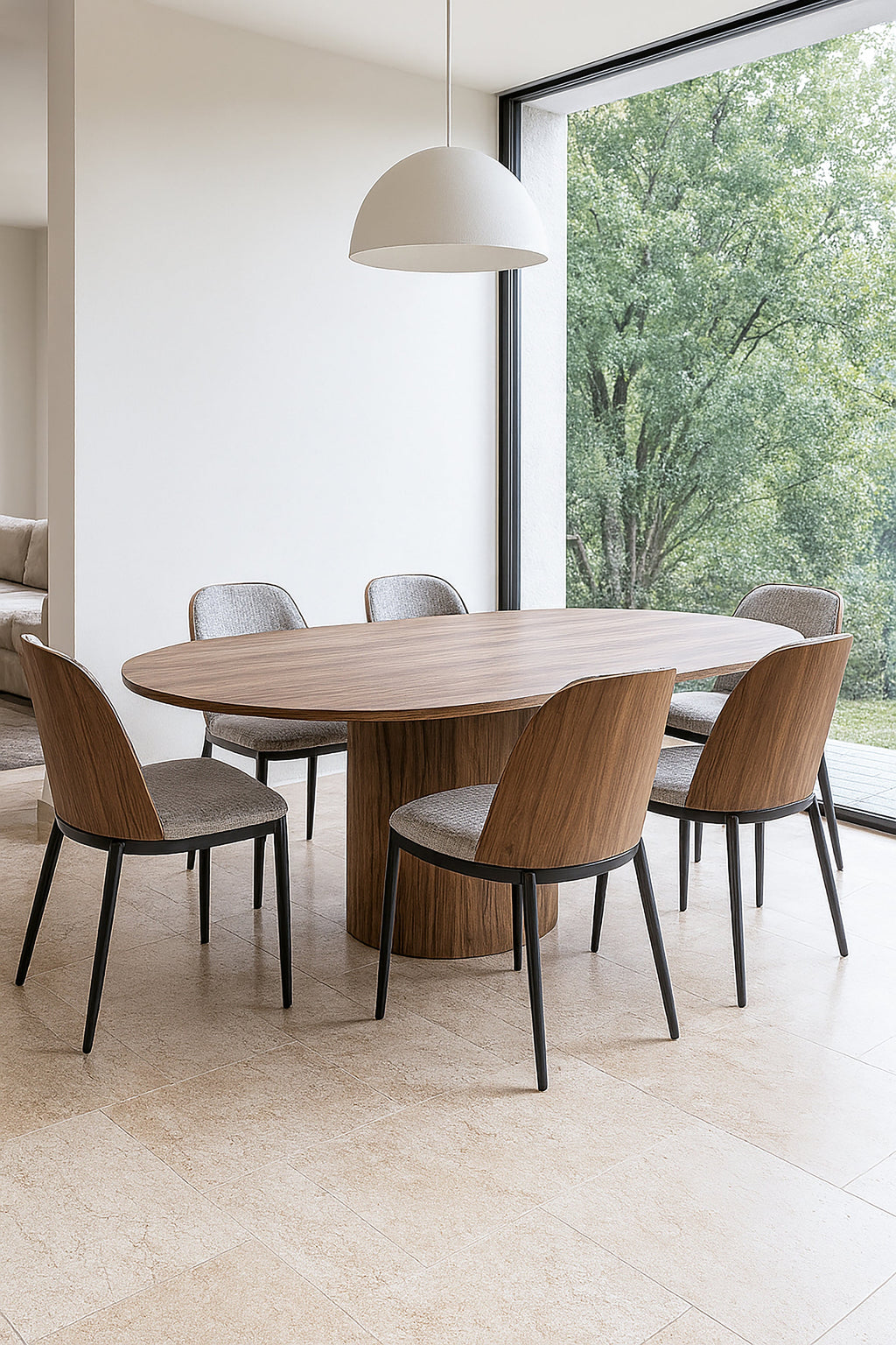Sierra - Table Extensible - Effet Bois - Noyer