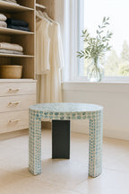 Solna - Meuble D Appoint - Coquilles De Capiz - Bleu