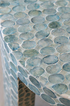Solna - Meuble D Appoint - Coquilles De Capiz - Bleu