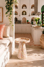 Elora Side Table - Capiz Shells with Dew Effect