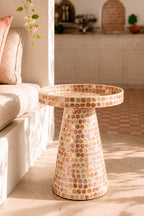 Elora Side Table - Capiz Shells with Dew Effect