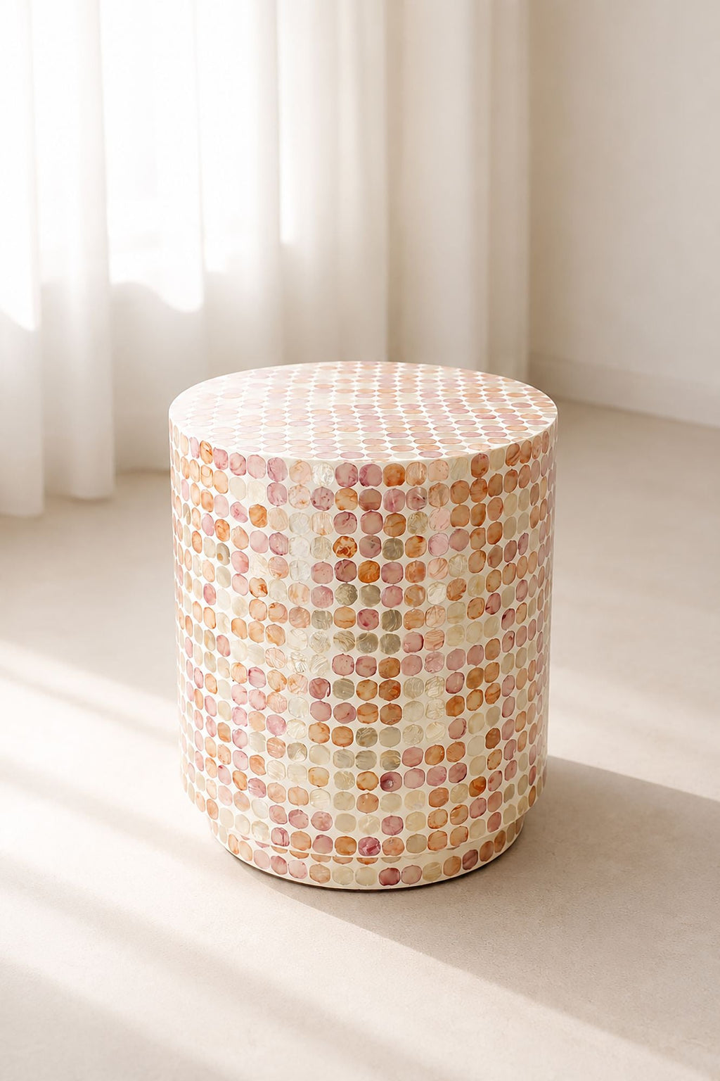 Solna - Meuble D'Appoint - Coquille De Capiz - Rose