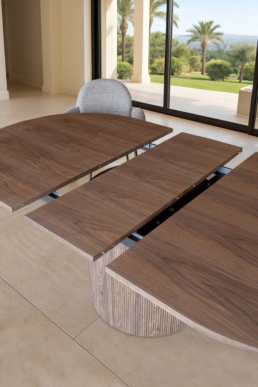 Sierra - Table Extensible - Effet Bois - Noyer