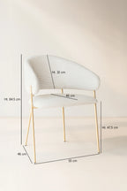 Quito - Ensemble Table + 6 Fauteuils De Table - Tissu Tweed/Effet Bois - Ecru/Naturel