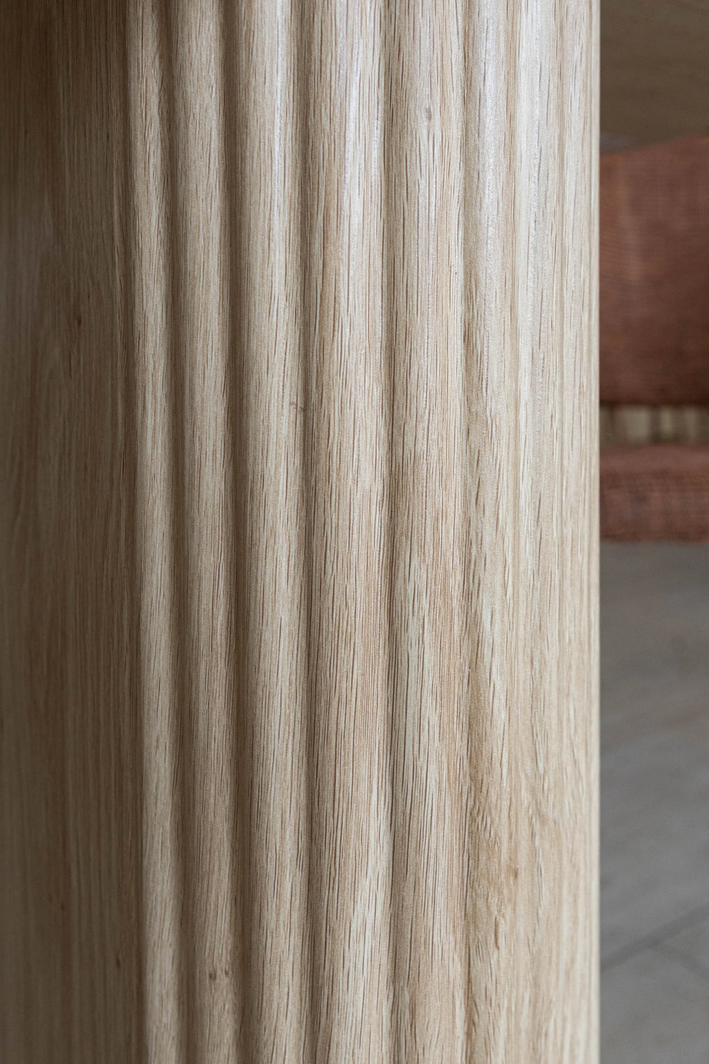 Quito - Ensemble Table + 6 Fauteuils De Table - Tissu Tweed/Effet Bois - Ecru/Naturel
