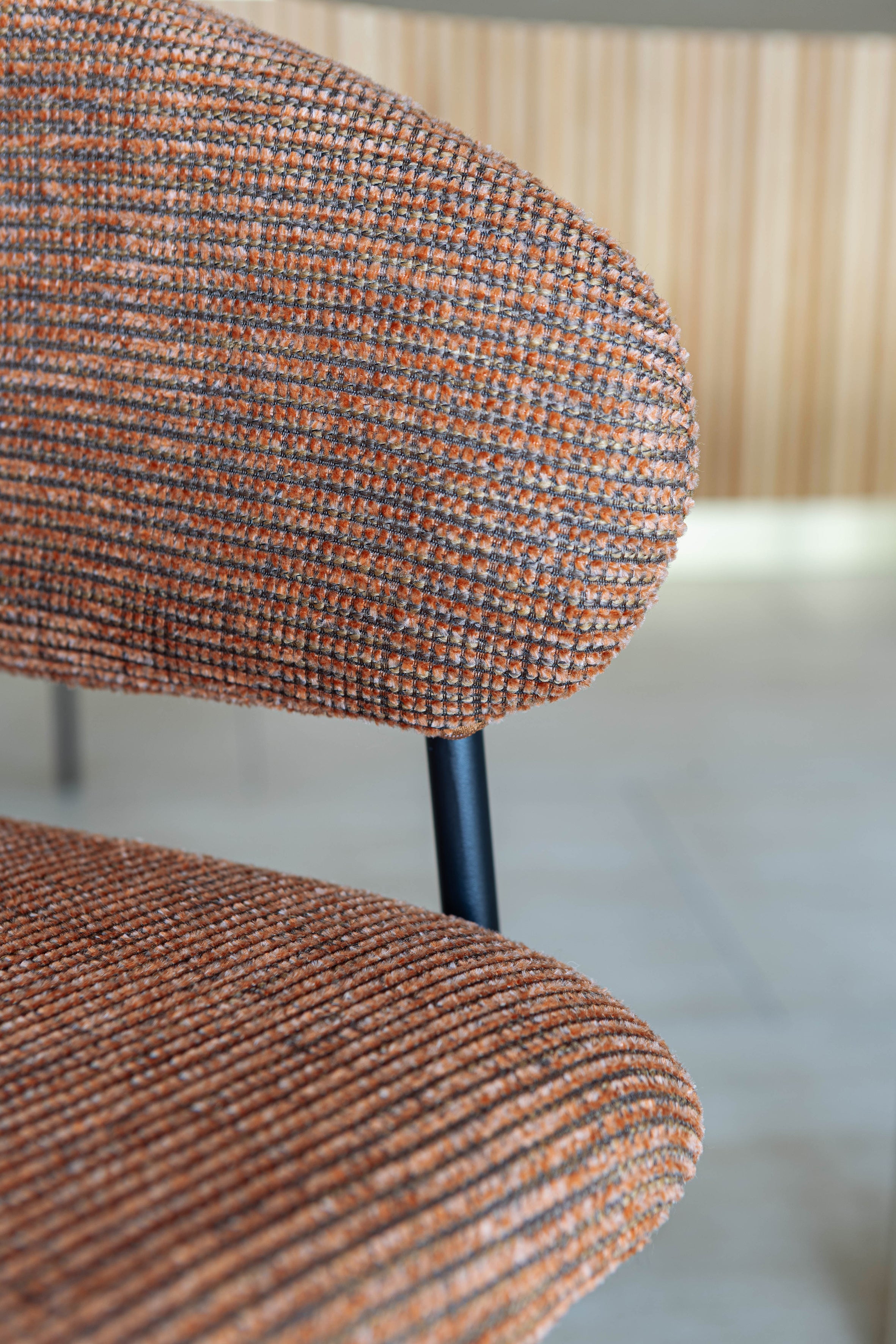 Quito - Table Set 220Cm - Tweed Fabric/Wood Effect - Brick/Natural