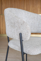 Quito - Table Set 220Cm - Tweed Fabric/Wood Effect - Latte/Natural