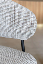 Quito - Table Set 220Cm - Tweed Fabric/Wood Effect - Latte/Natural