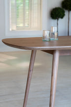 Callao Set - Walnut Wood Table + 6 Brown Teddy Chairs