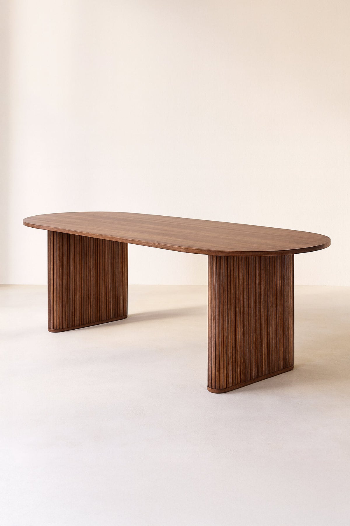 Selma - Table À Manger Ovale - Effet Noyer - Noyer