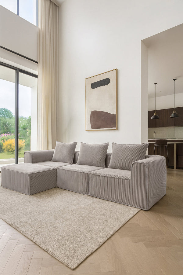 Cocoon - Compressed Corner Sofa - Corduroy - Taupe