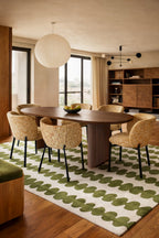 Suzan - Oval Table Set - Walnut/Fabric/Wood Effect - Walnut