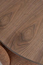 Ginette - Ensemble Table Extensible + 6 Fauteuils - Tissu - Terracotta