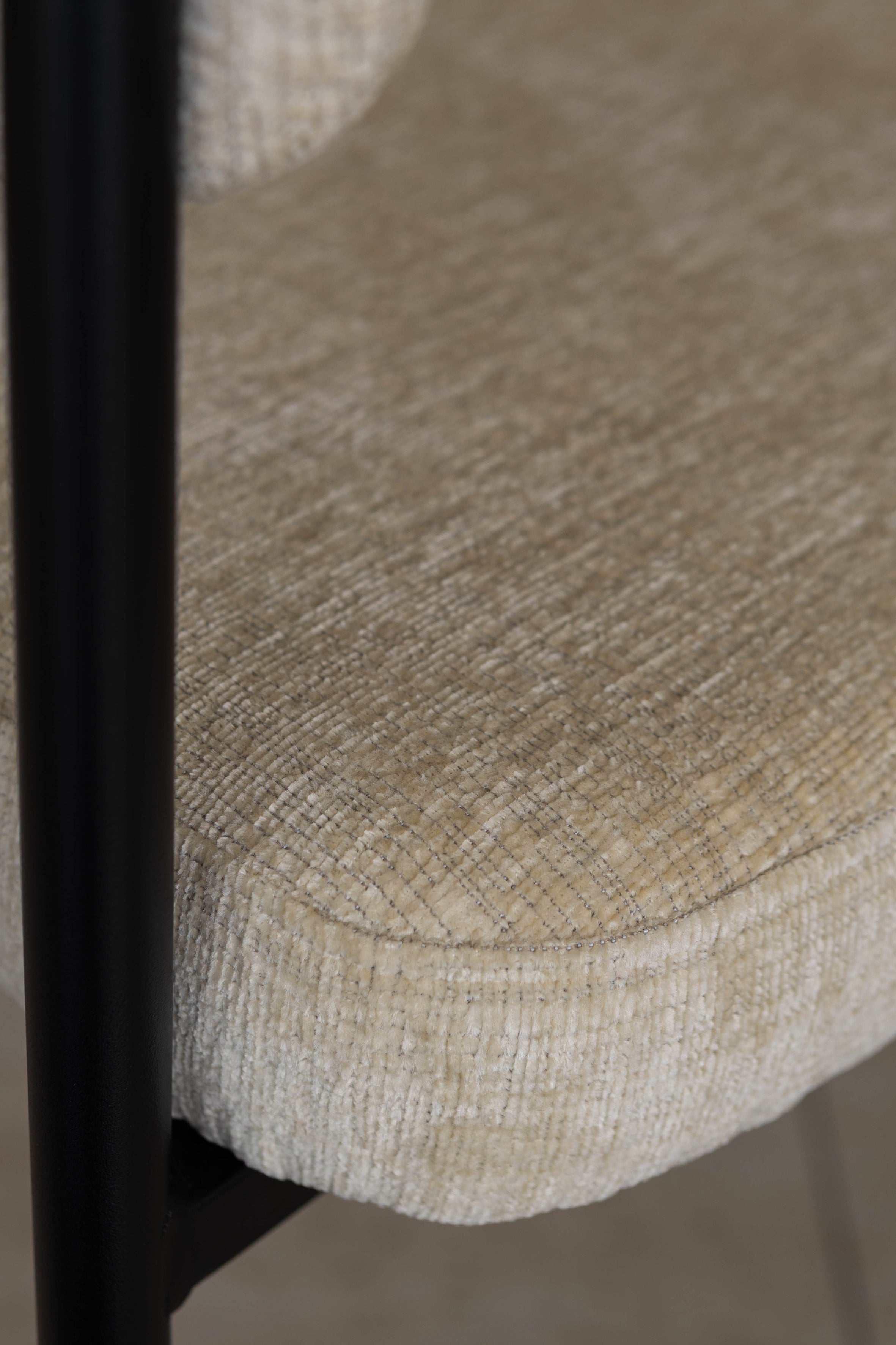 Colette - Ensemble Table Extensible + 6 Fauteuils - Tissu/Mdf - Beige