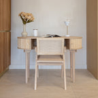Hector - Fauteuil Bureau - Bois De Pin/Rotin