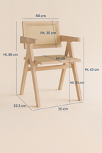Hector - Fauteuil Bureau - Bois De Pin/Rotin