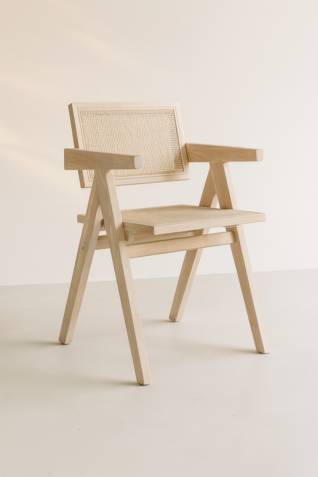 Hector - Fauteuil Bureau - Bois De Pin/Rotin
