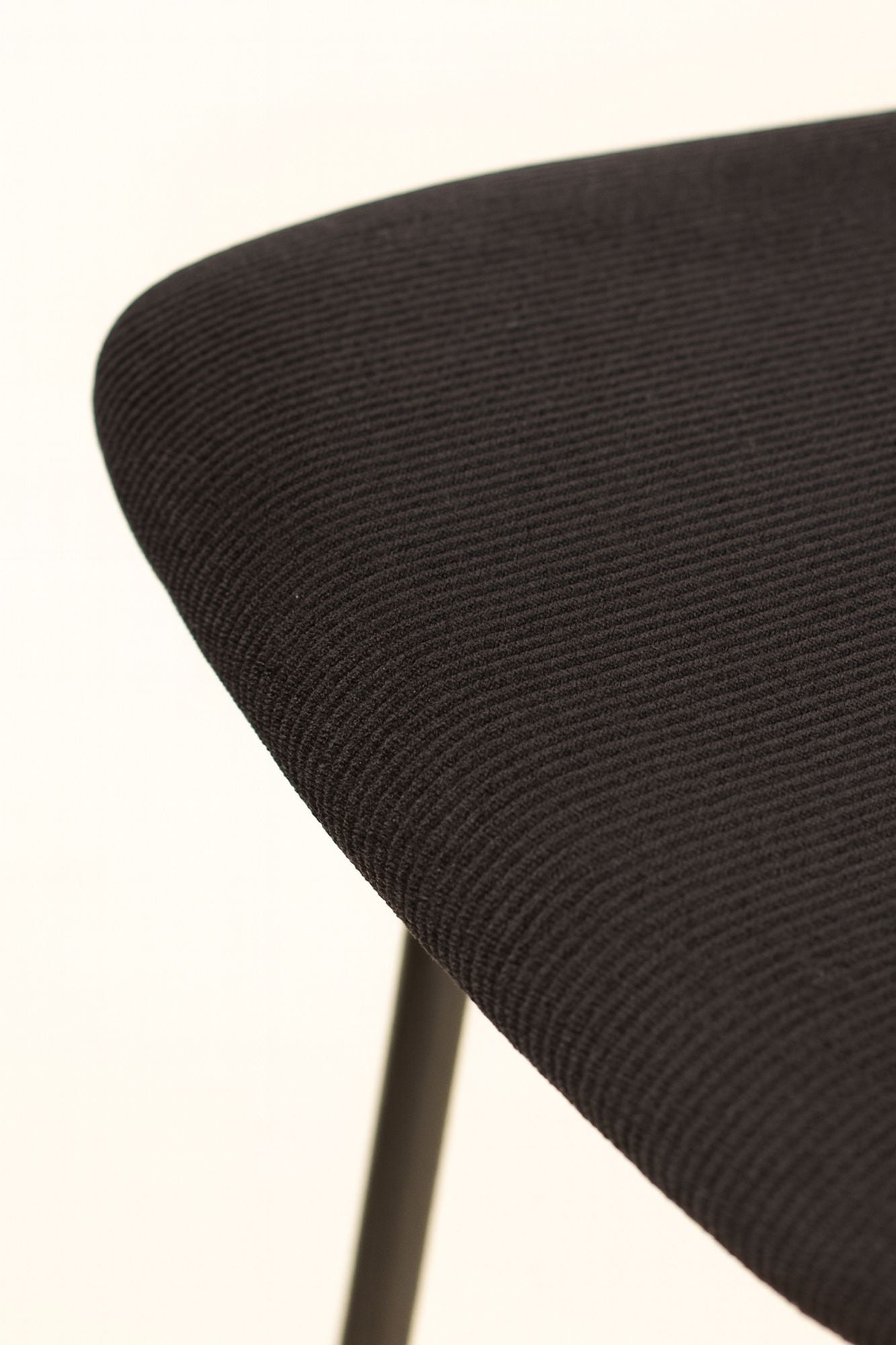 Set of 2 Nosara Bar Chairs - Rattan, Wood, Metal and Corduroy - Black