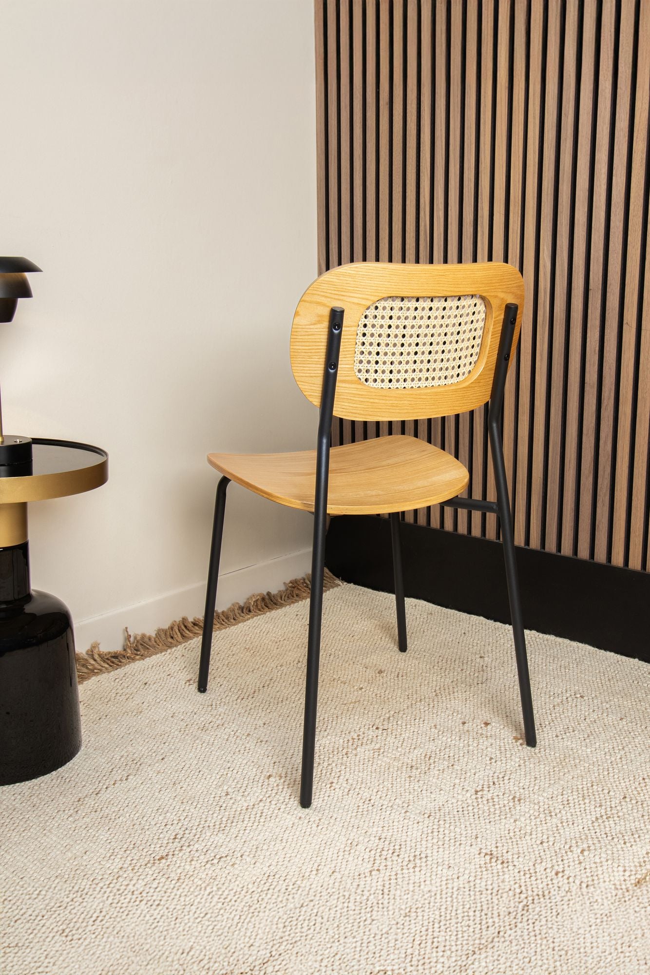 Nosara - Lot De 2 Chaise - Rotin/Métal/Bois - Noir/Naturel