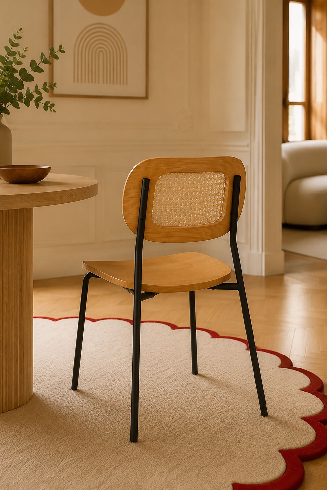 Nosara - Set of 2 Chairs - Rattan/Metal/Wood - Black/Natural