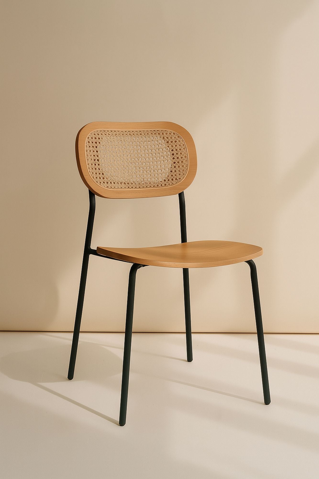 Nosara - Set of 2 Chairs - Rattan/Metal/Wood - Black/Natural