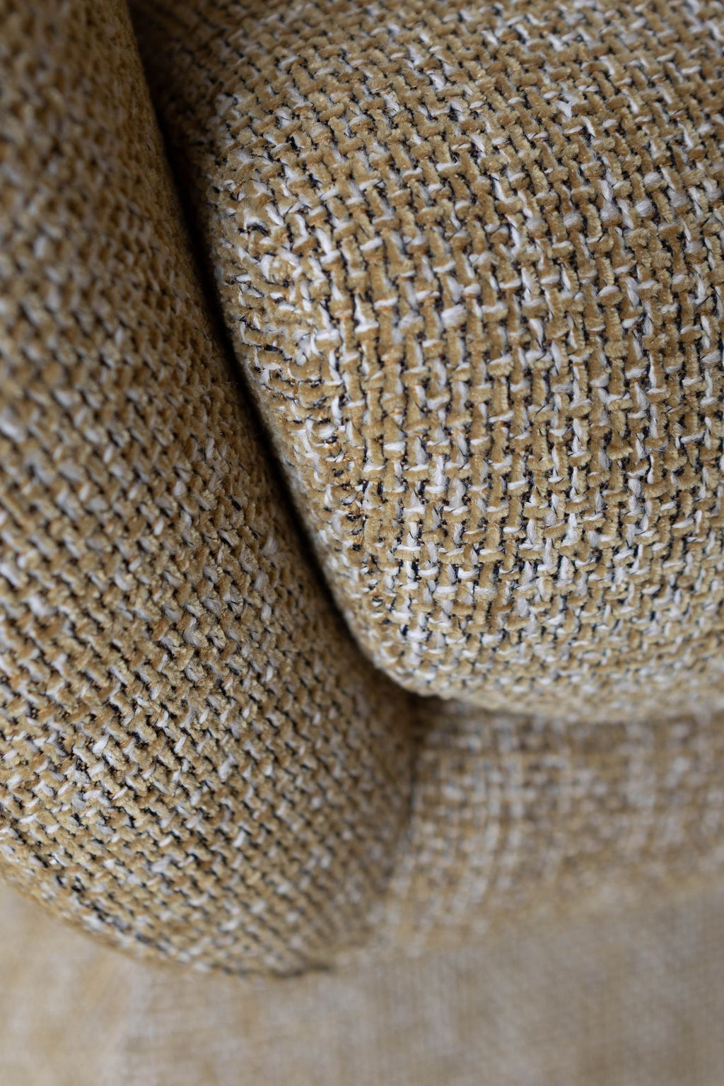 Sixties Swivel Armchair - Tweed Fabric - Yellow Ocher