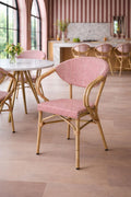 Conjunto de 2 sillones de mesa de textileno - Rojo Amalfi