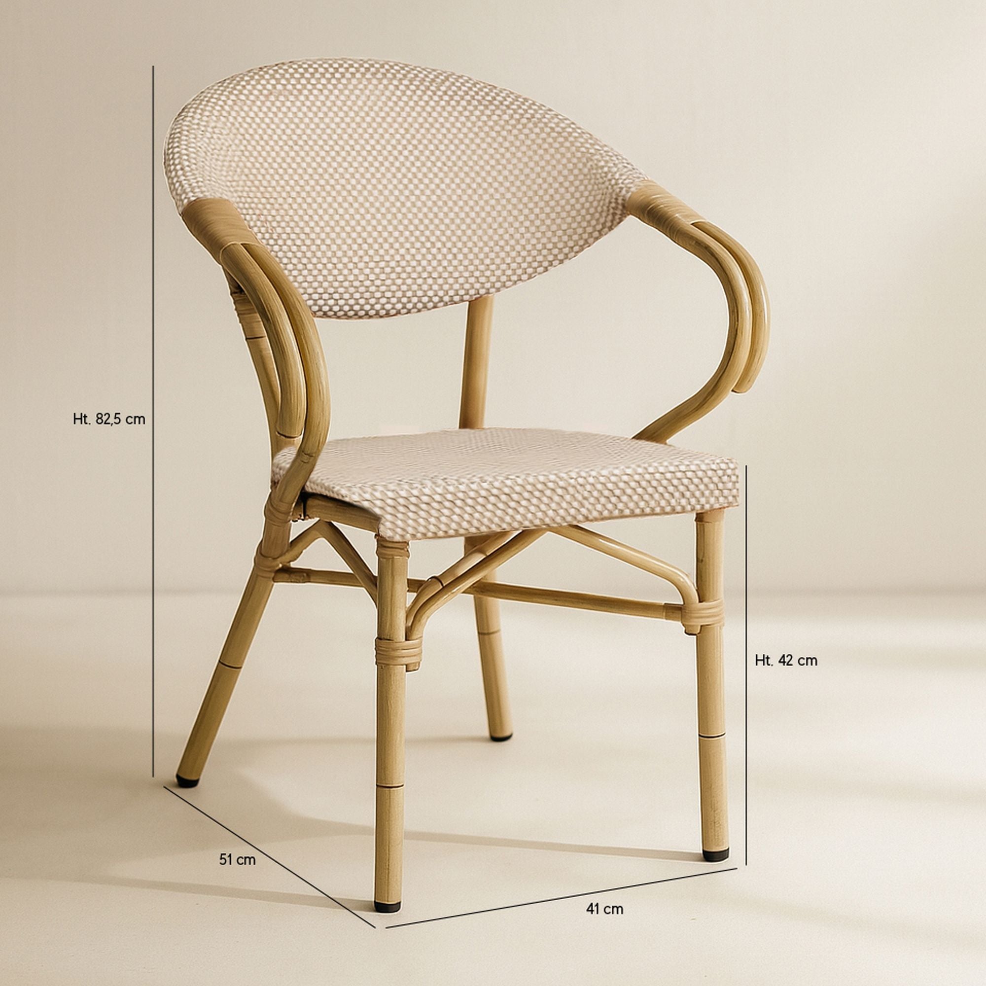 Set of 2 Amalfi Textilene Table Armchairs - Beige