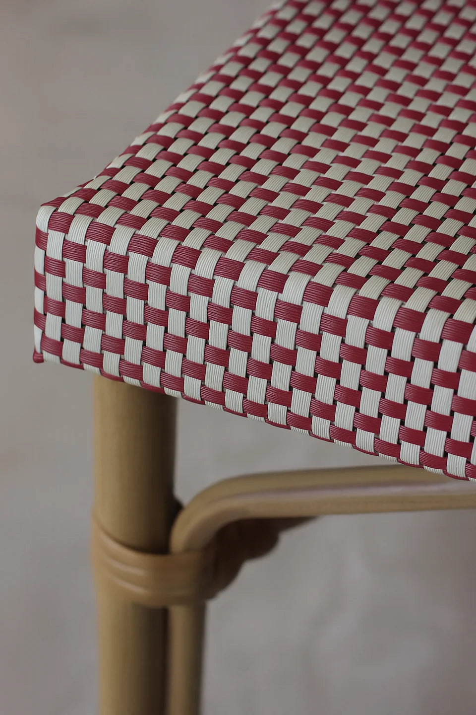 Amalfi - Lot 2 Fauteuils De Bar - Aspect Rotin/Textilene - Rouge