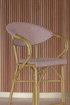 Amalfi - Lot 2 Fauteuils De Bar - Aspect Rotin/Textilene - Rouge
