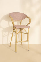Amalfi - Lot 2 Fauteuils De Bar - Aspect Rotin/Textilene - Rouge