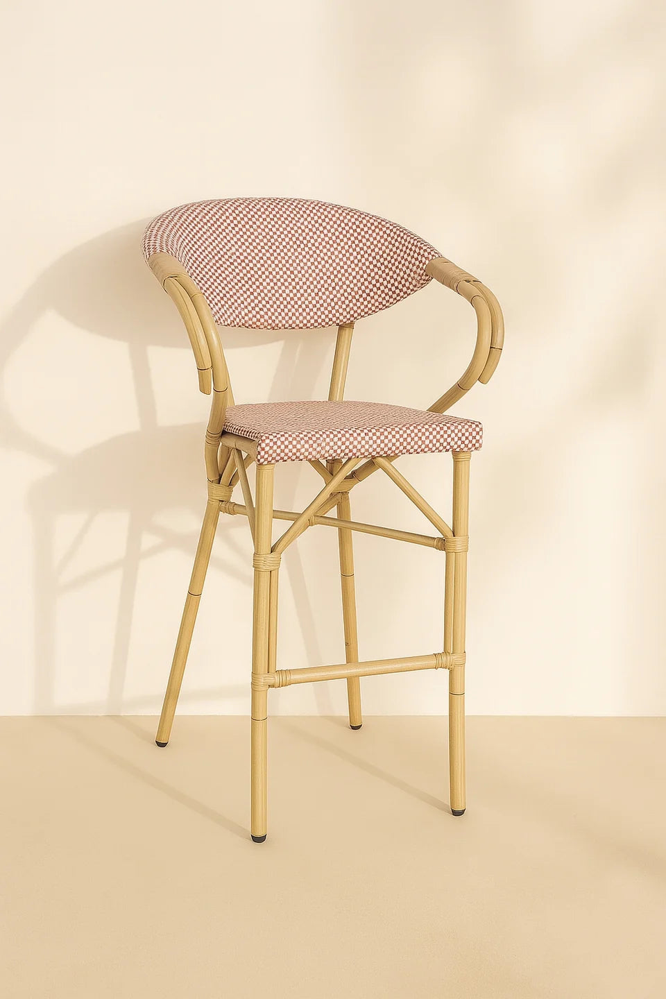 Amalfi - Lot 2 Fauteuils De Bar - Aspect Rotin/Textilene - Rouge