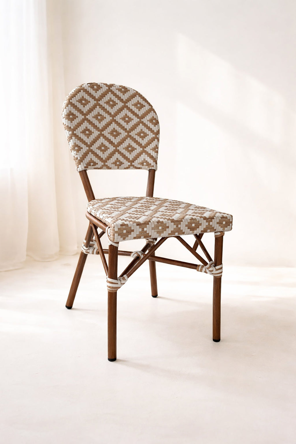 Scala - Set of 2 Chairs - Rattan Effect Aluminum - Hazelnut/Walnut