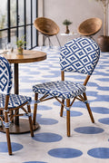 Scala - Lot 2 Chaises - Rotin/Aluminium/Textilene - Bleu