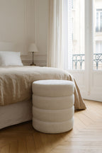Malo Pouf In Teddy Fabric - White