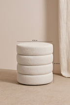 Malo Pouf In Teddy Fabric - White