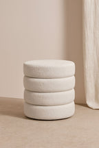 Malo Pouf In Teddy Fabric - White