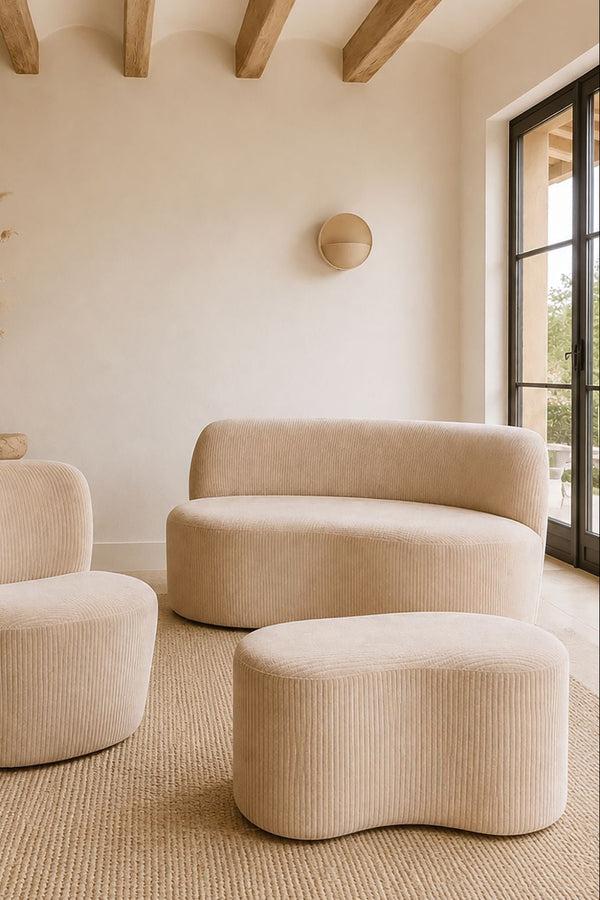 Come - Banc Avec Dossier - Velours - Beige