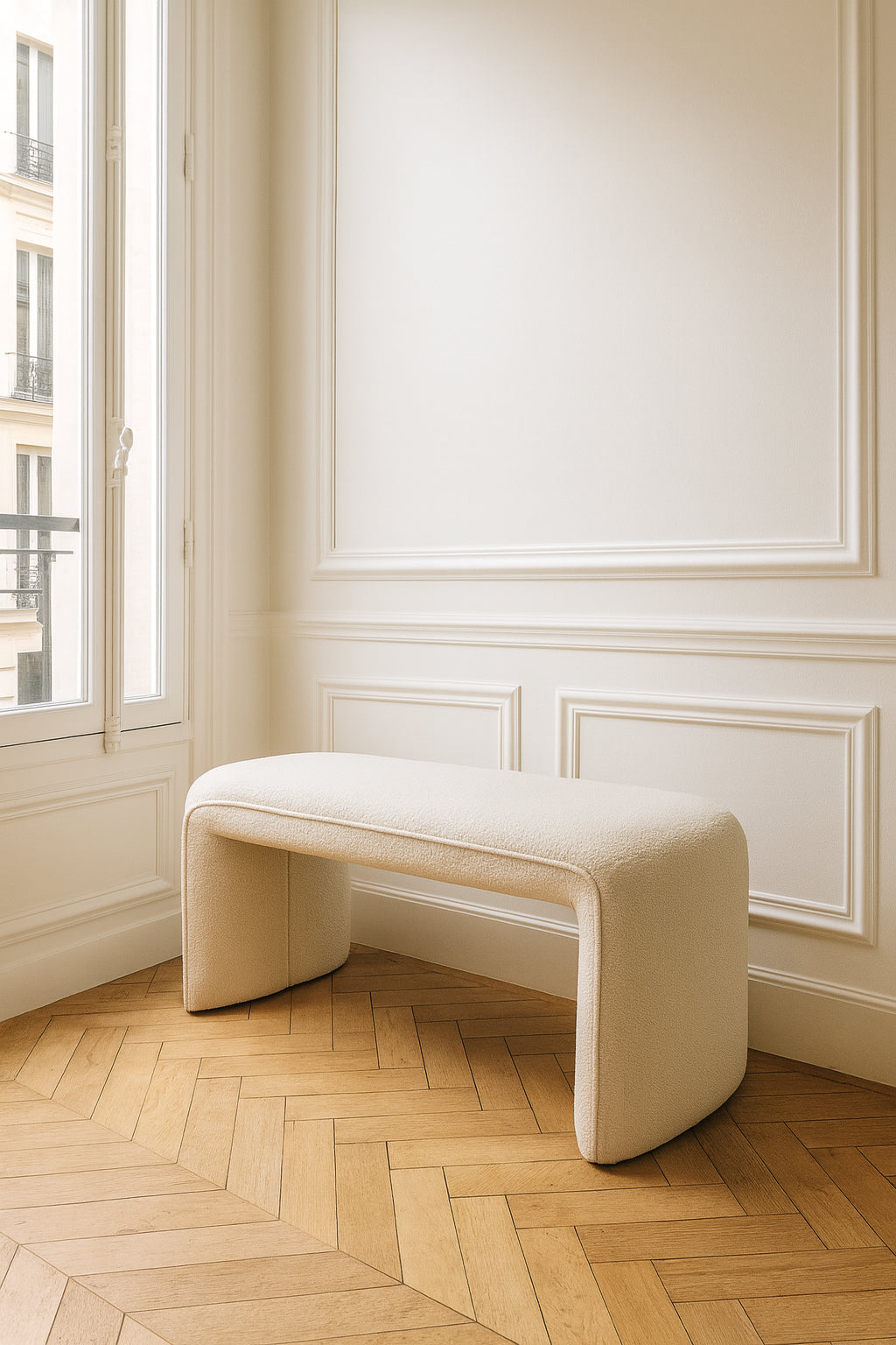 Malo - Bench - Boucle Fabric - Ecru