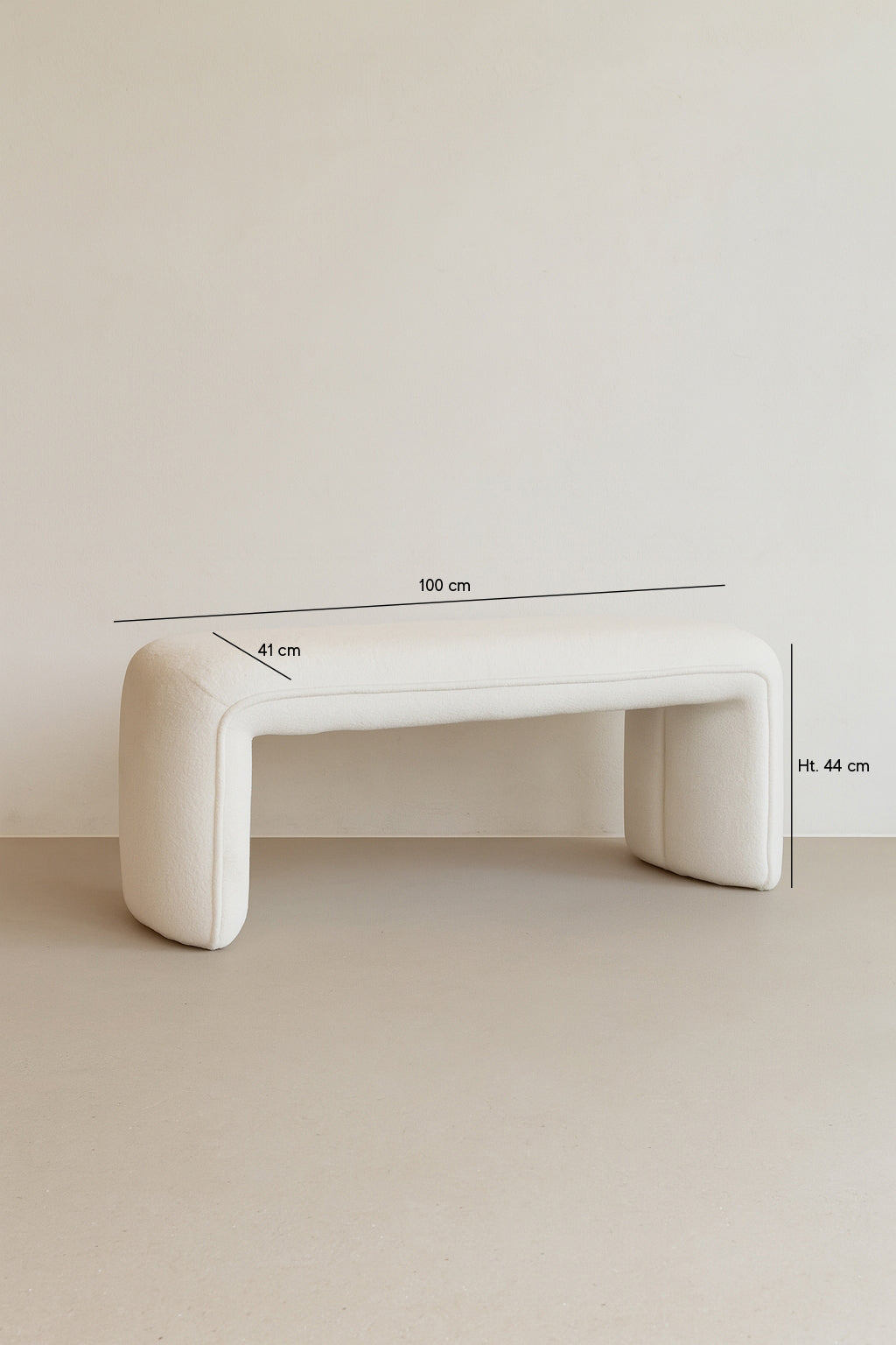 Malo - Bench - Boucle Fabric - Ecru