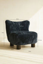 Artic Armchair In Blue Synthetic Fur