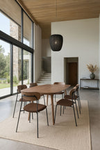 Gaston - Lot2 Chaises - Tweed/Metal/Bois - Chataigne