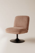 Funky - Fauteuil Pivotant - Velour Côtelé/Metal - Noir/Rose
