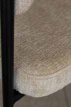 Colette - Lot 2 Fauteuils De Table - Tissu/Métal - Beige/Noir