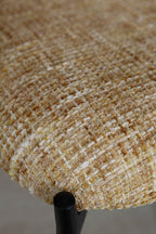 Suzan - Lot 2 Fauteuils De Table - Tissu Tweed/Métal - Ocre/Noir
