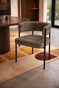 Colette - Lot 2 De Fauteuils Table - Tissu/Métal - Noir/Coffee
