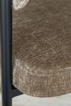 Colette - Lot 2 De Fauteuils Table - Tissu/Métal - Noir/Coffee
