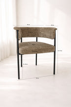Colette - Lot 2 De Fauteuils Table - Tissu/Métal - Noir/Coffee