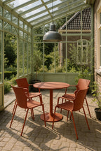 Conjunto de mesa y 4 sillones de interior Montauk - Polipropileno y metal ladrillo