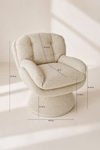 Gustave - Fauteuil Pivotant - Tissu Chiné - Beige